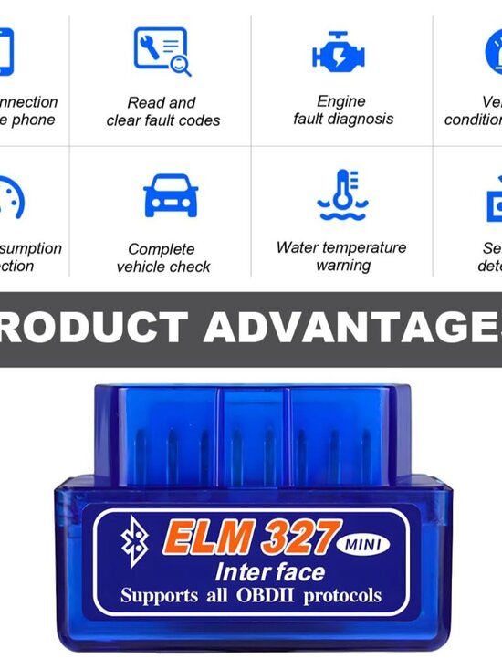 OBDII Car Auto Diagnostic Scanner, Automotive Bluetooth Scan Tool and Code Reade - Picture 5 of 6